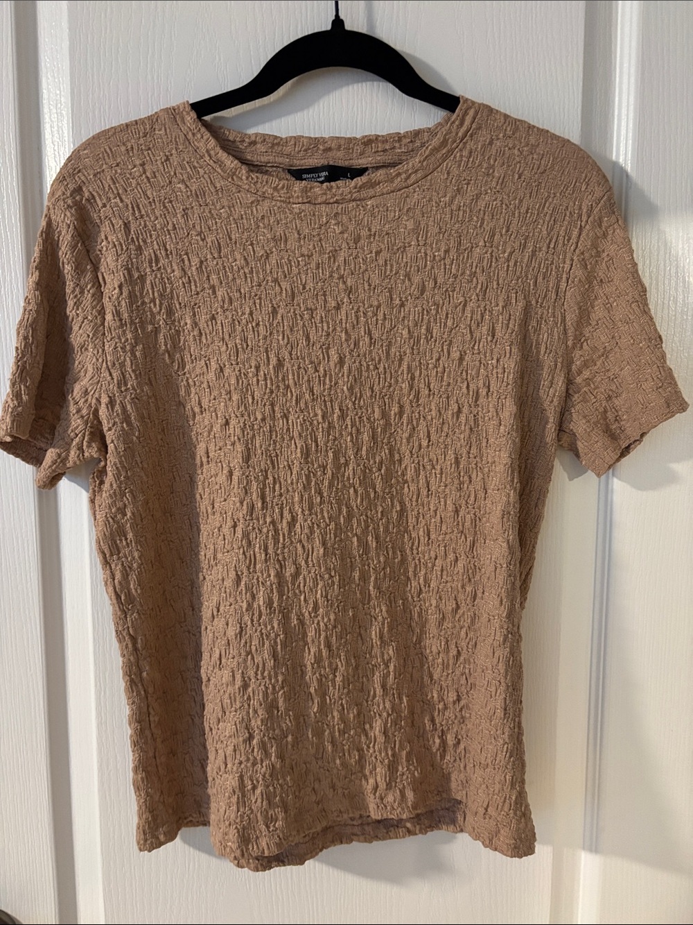 Simply Vera Vera Wang Textured Short-Sleeve Tee in Beige